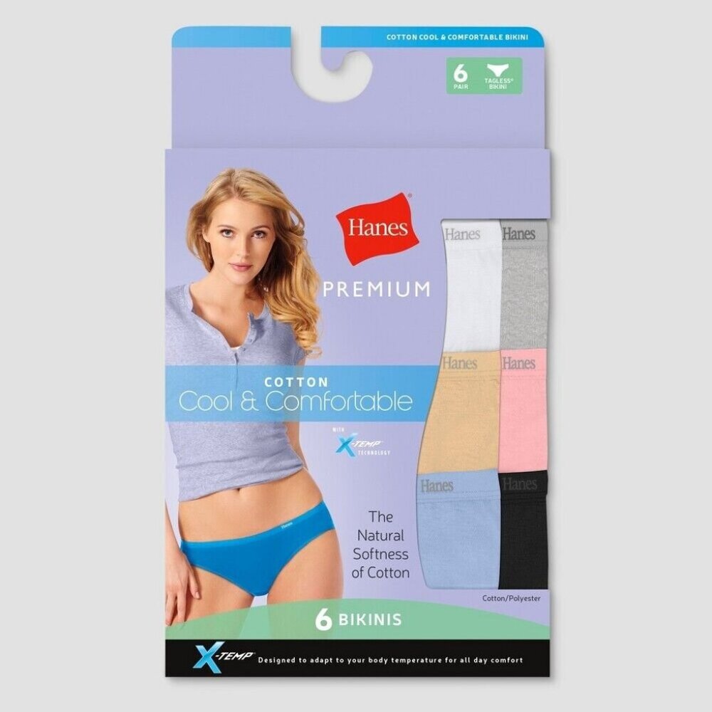 Hanes Premium Women's Essential Bikini Underwear Size 2XL multicolor M114AFA